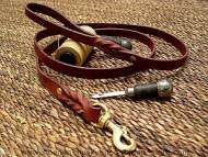 Handcrafted leather dog leash for walking and tracking