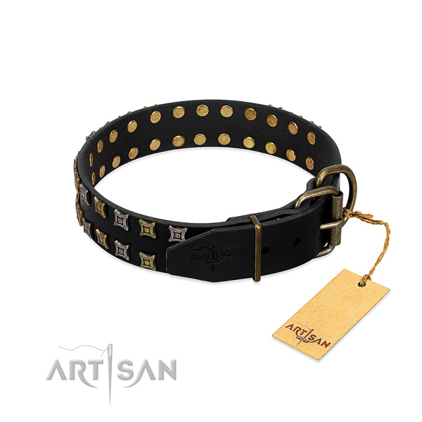 High quality genuine leather dog collar crafted for your canine