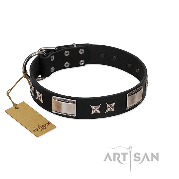 Perfect fit dog collar of full grain genuine leather