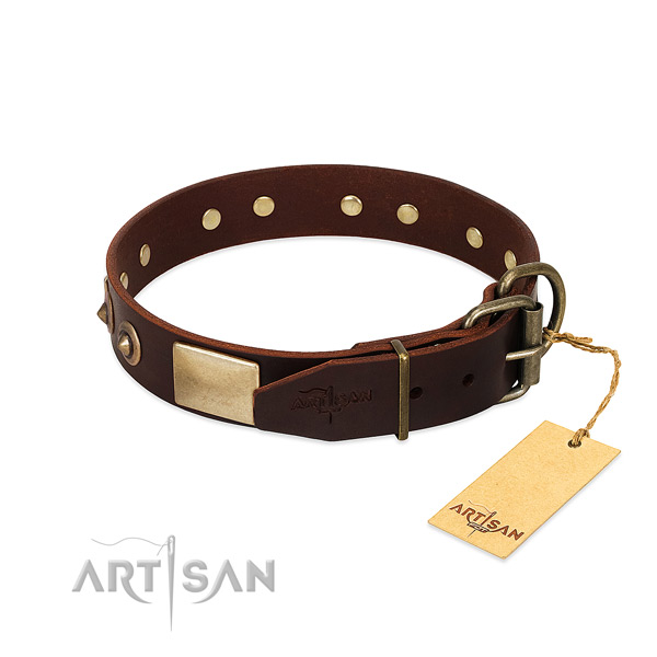 Corrosion proof hardware on easy wearing dog collar